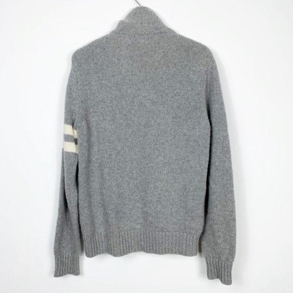 Benson Gray Wool Blend 1/4 Zip Sweater - Picture 4 of 7